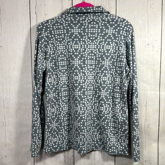Columbia Womens Gray White Quarter Zip Fleece Long Sleeve Pullover Sweater - Picture 13 of 13